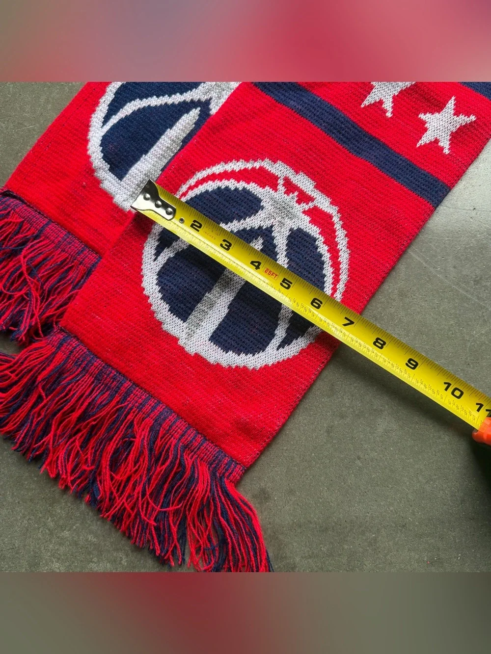Red Wizards Basketball Scarf with Navy and White Logo